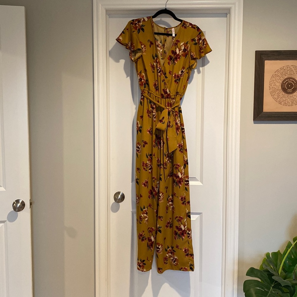 Mustard floral jumpsuit